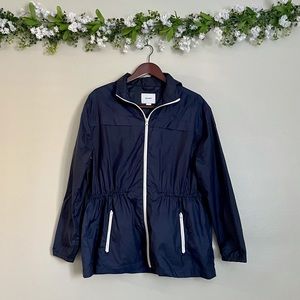 Navy Windbreaker Hooded Zip Up